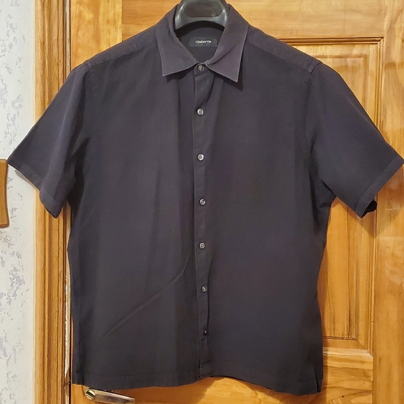 Claiborne Mens Short Sleeve Shirt Black 